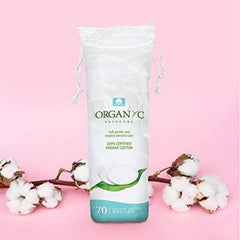 Organyc organic cotton rounds for makeup removal, chemical-free and practical.