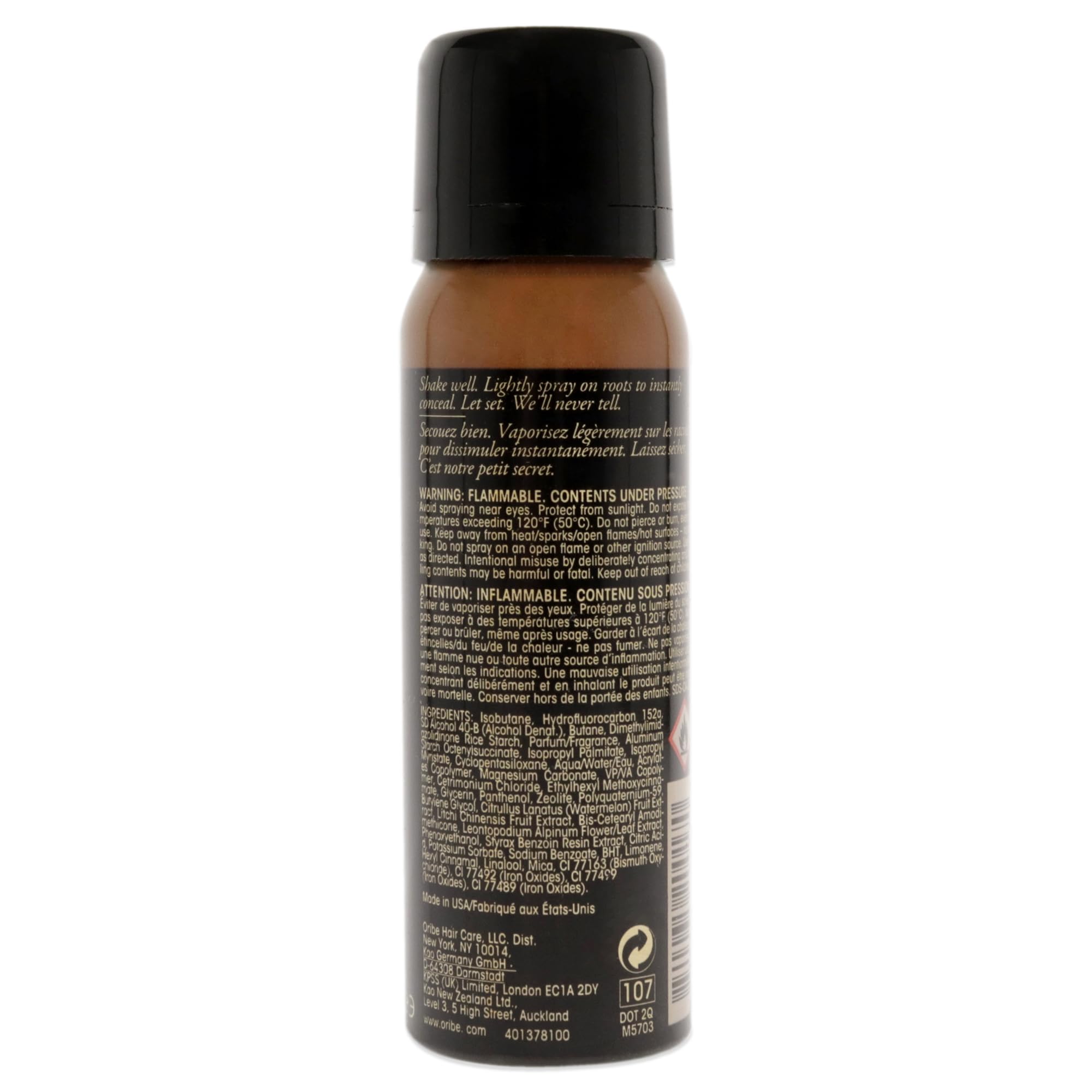 Oribe Airbrush Root Touch Up Light Brown application to refresh roots and blend color