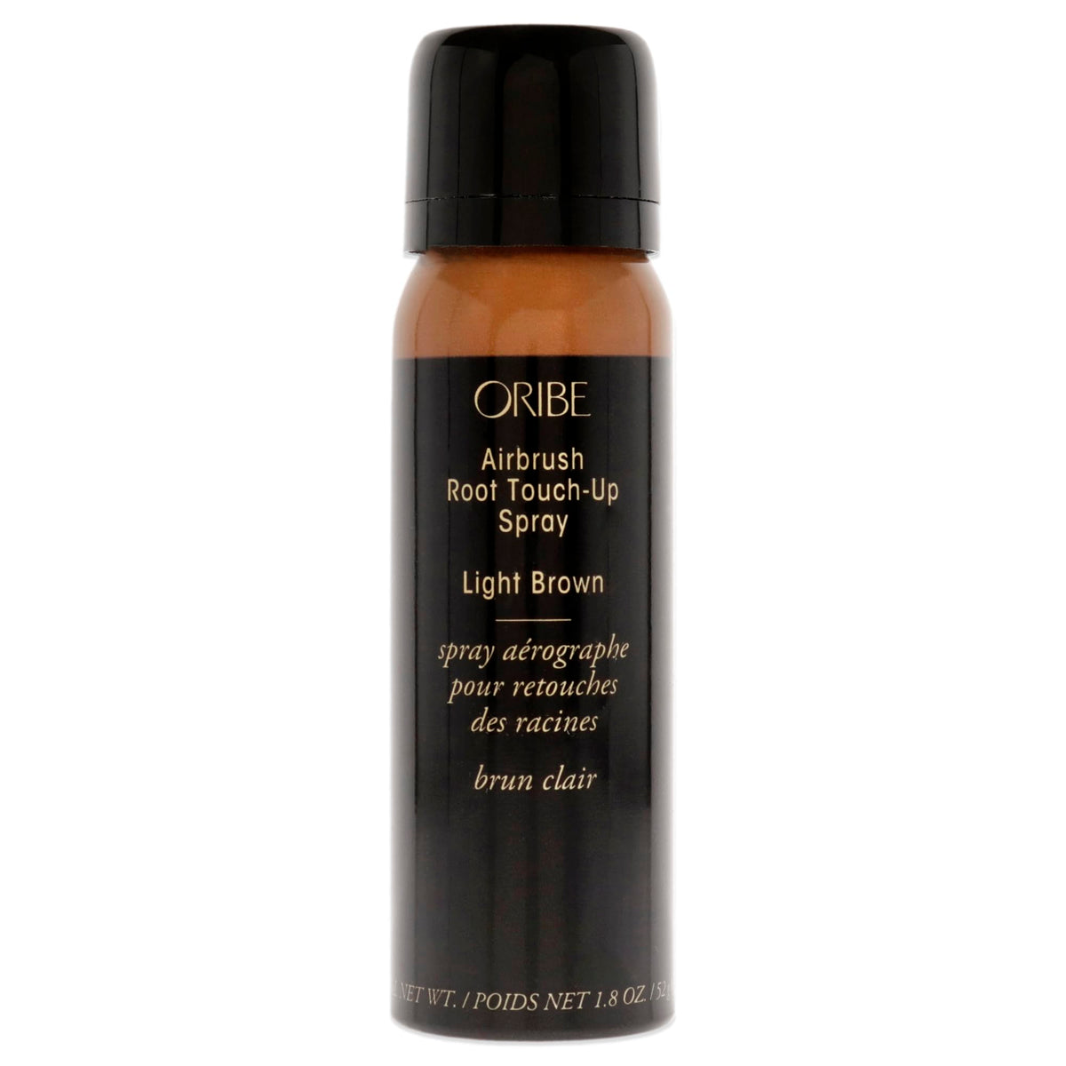 Oribe Airbrush Root Touch Up Light Brown bottle showing quick-dry formula for natural shade blending