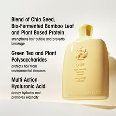 Oribe Alchemy Resilience Champú, hoja bambu fermentada, aporta elasticidad y protección.