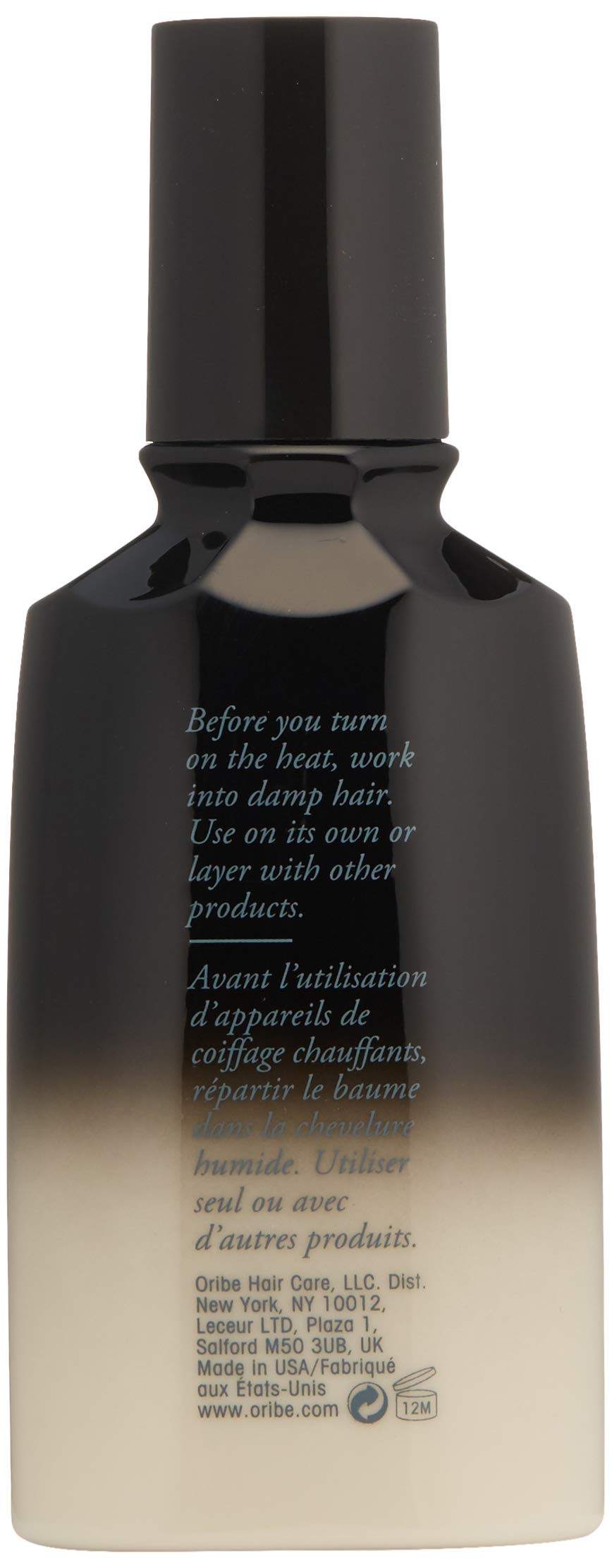 Hair appears shiny and sleek after applying Oribe Balm D'Or Heat Shield.
