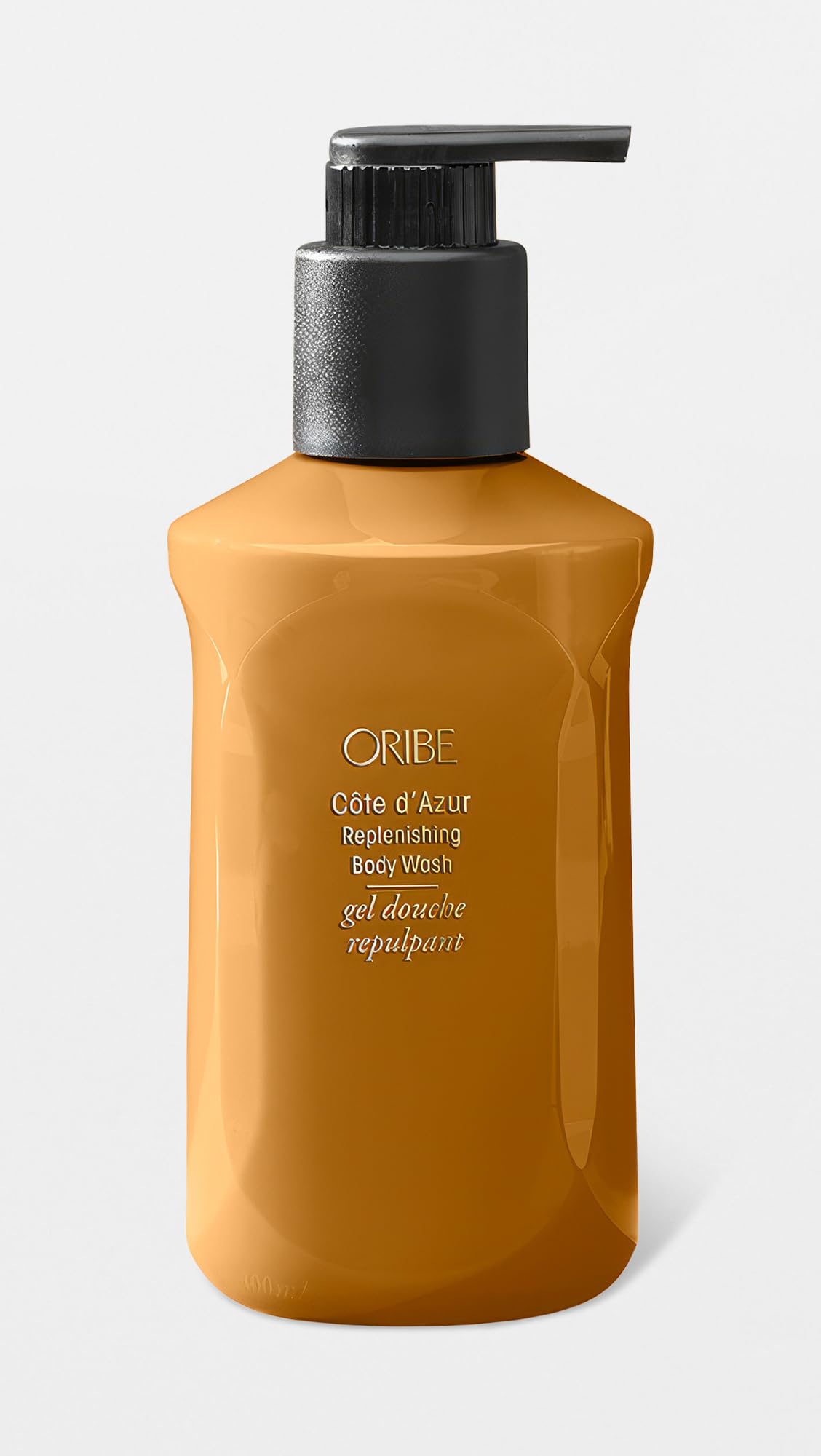Oribe Côte d’Azur replenishing body wash lather closeup reveals a silky cleanse and scent.
