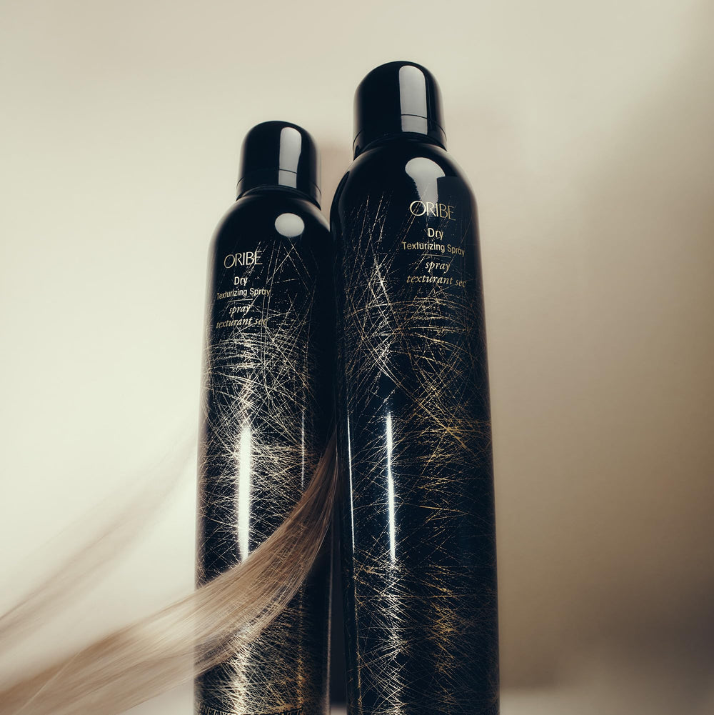 Oribe Dry Texturizing Spray is a travel-friendly 8.5 oz bottle for styling on the go.