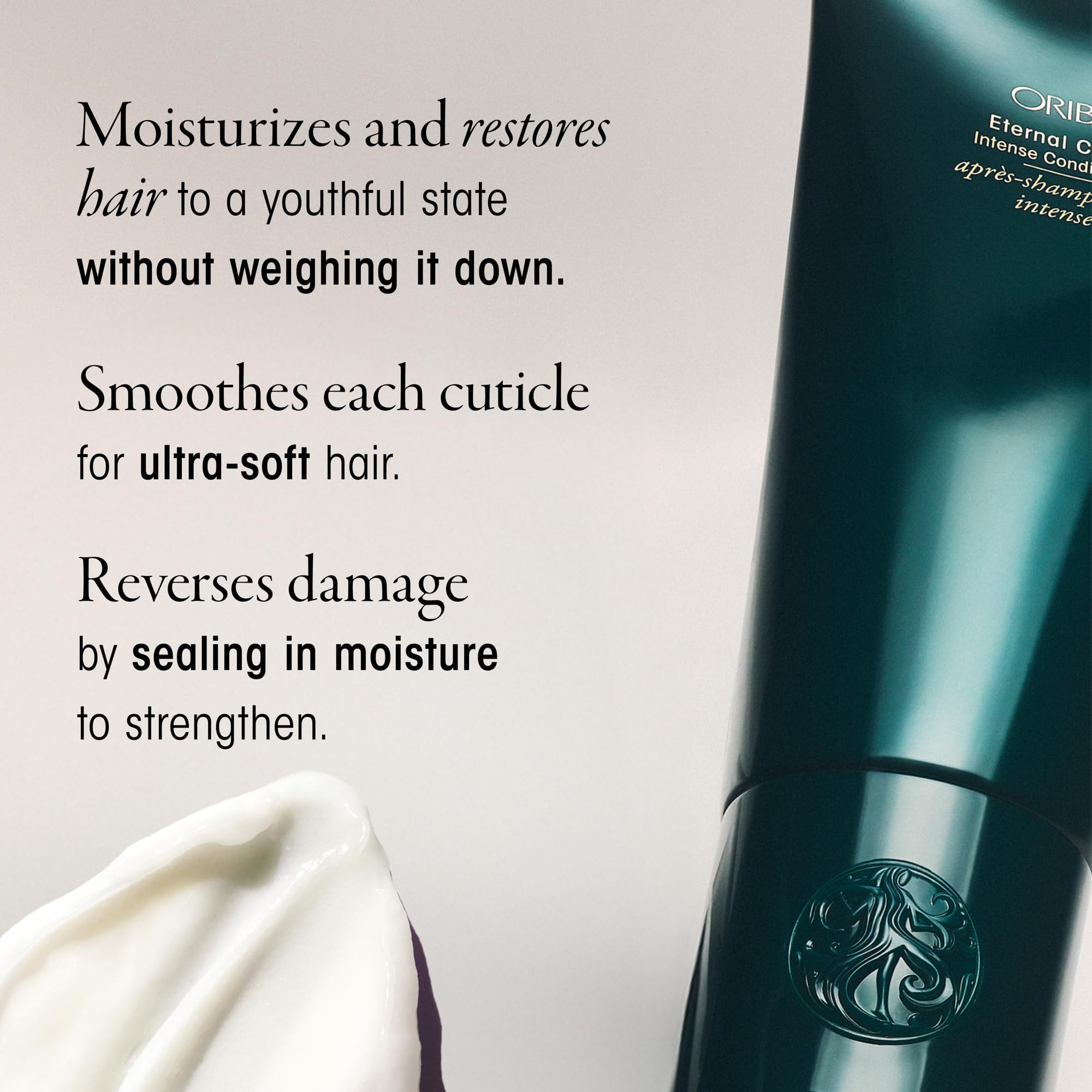 Oribe Eternal Curls Conditioner detangling action for smoother hair.