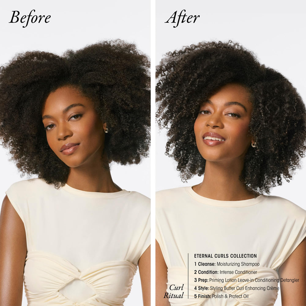 Oribe Eternal Curls Conditioner texture close-up shows rich creamy formula.
