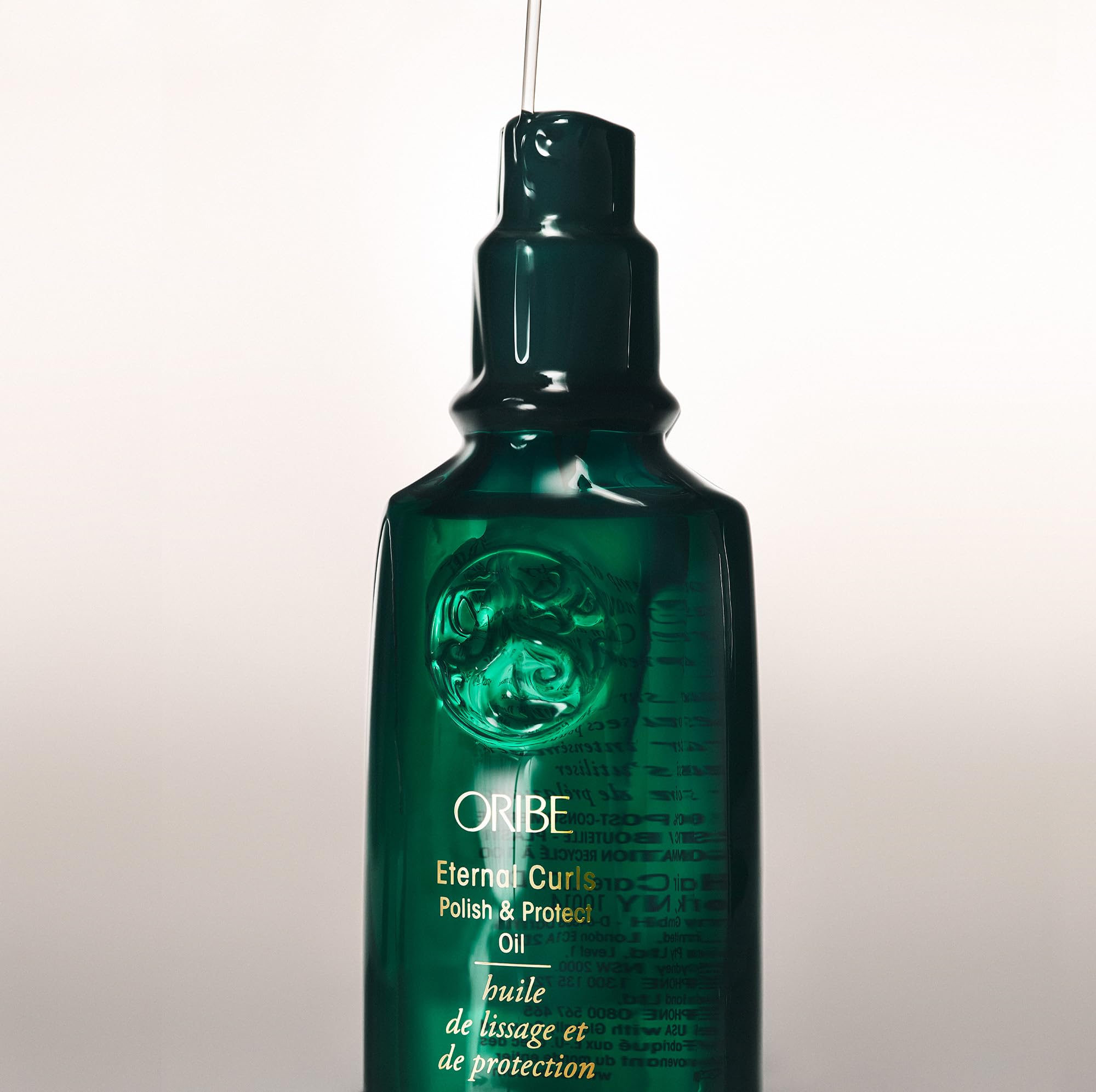 Oribe Eternal Curls Polish & Protect Oil ingredients label emphasizes antioxidants.
