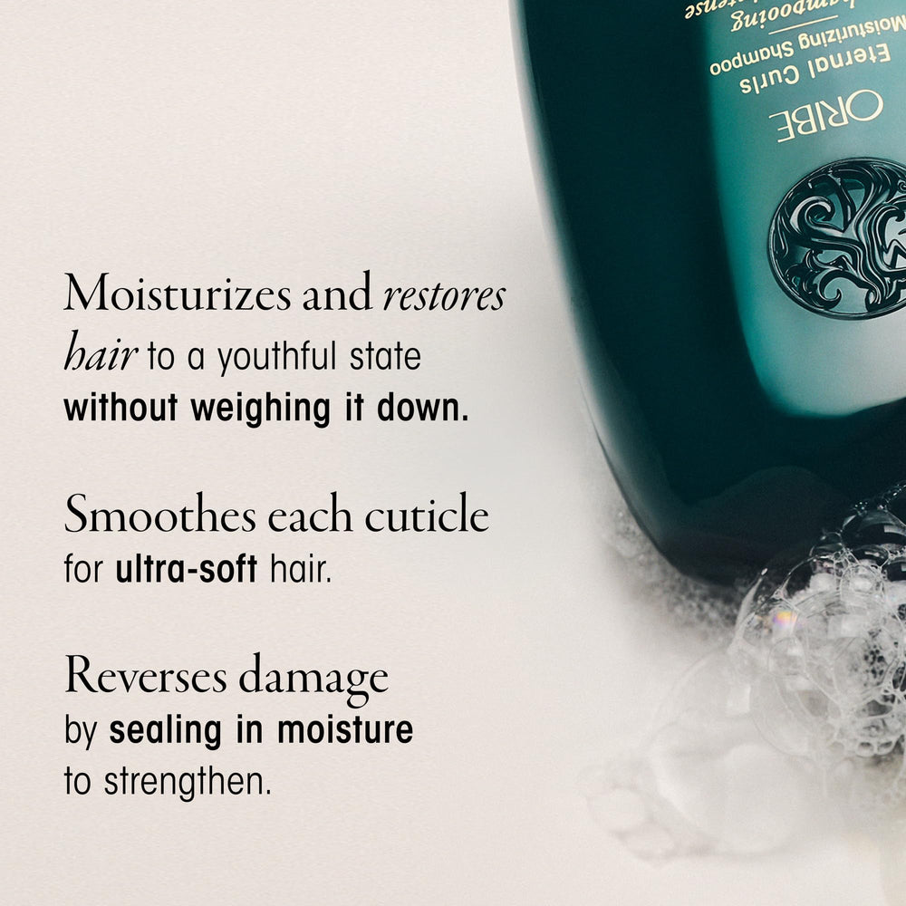 Oribe Eternal Curls Shampoo close-up of hair shows smooth polished texture