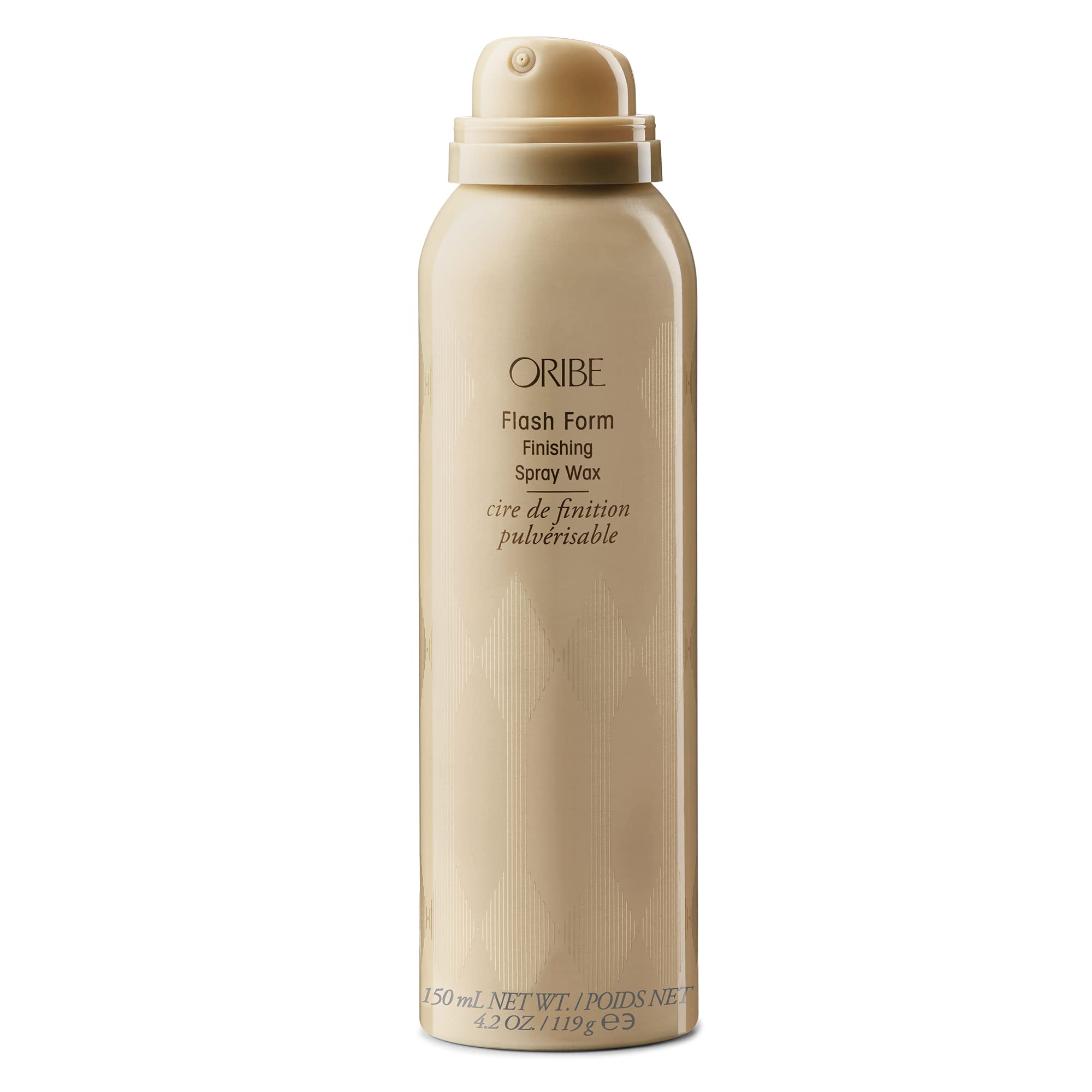 Applying Oribe Flash Form Finishing Spray Wax to hair sections for texture