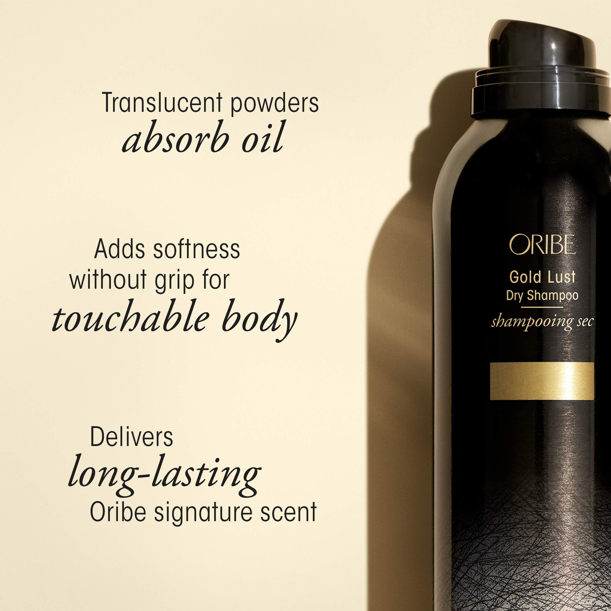 Oribe Gold Lust Dry Shampoo reveals soft, movable hair with oil control.