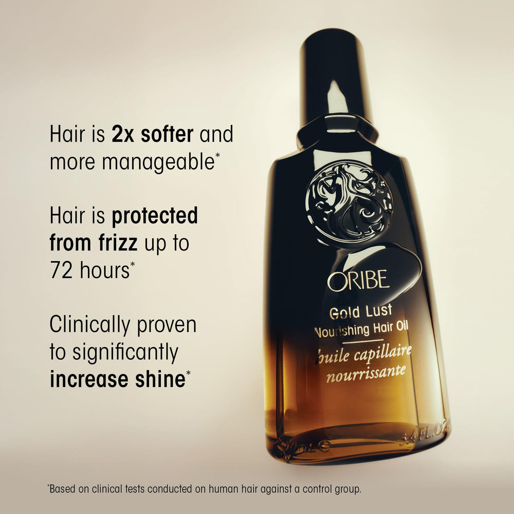 Oribe Gold Lust oil on ends adds luster and conditioning.