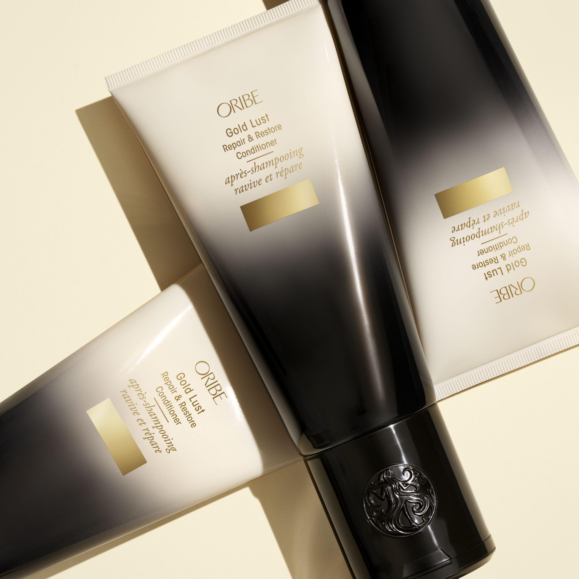 Oribe Gold Lust moisture-seal concept showing damage protection.