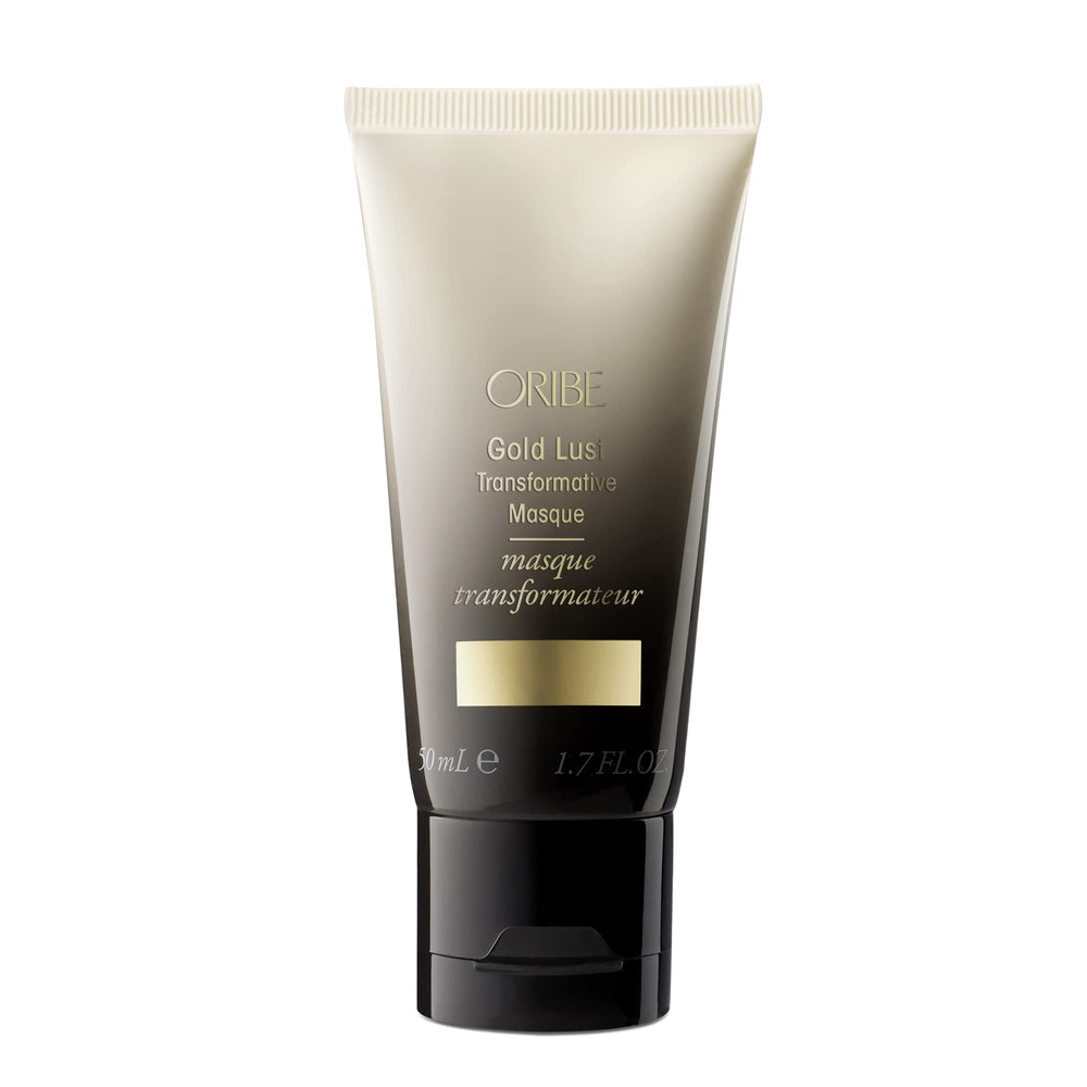 Oribe Gold Lust transformativhe hair mask jar front showing luxurious conditioning