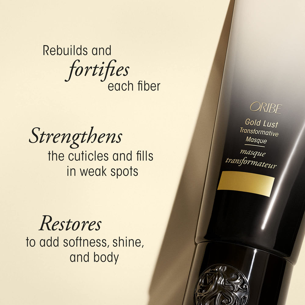 Close-up texture of Oribe Gold Lust transformative hair mask
