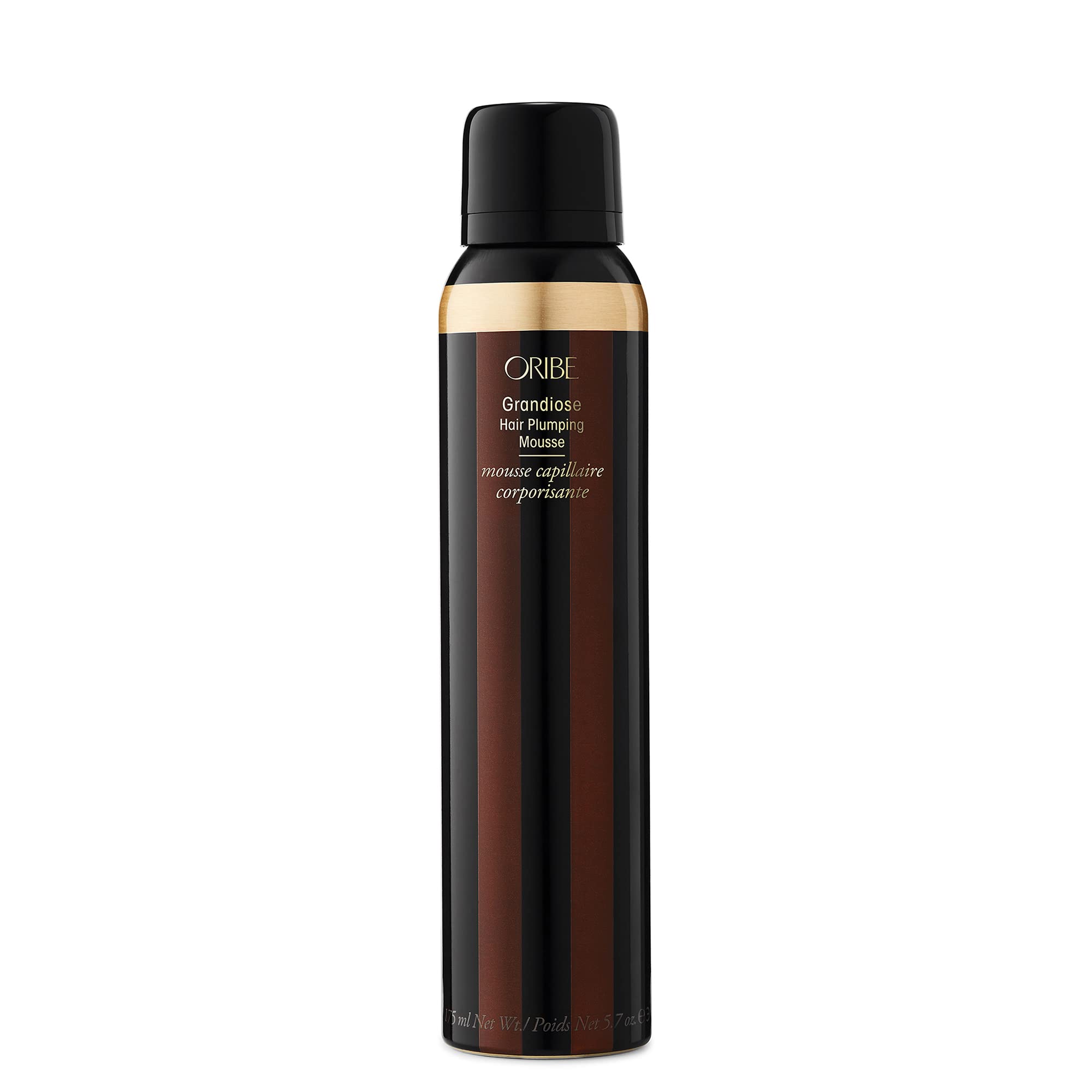 Oribe Grandiose Mousse bottle pump enabling easy volumizing styling.