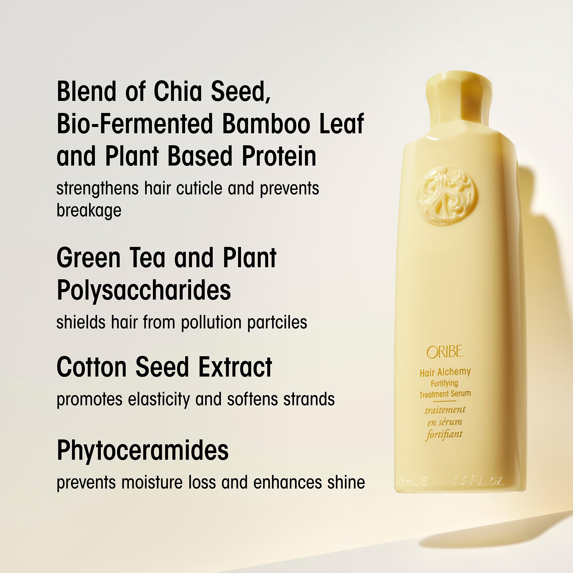 Oribe Hair Alchemy Fortifying Treatment chia seed ingredient close-up signals nourishing fortification