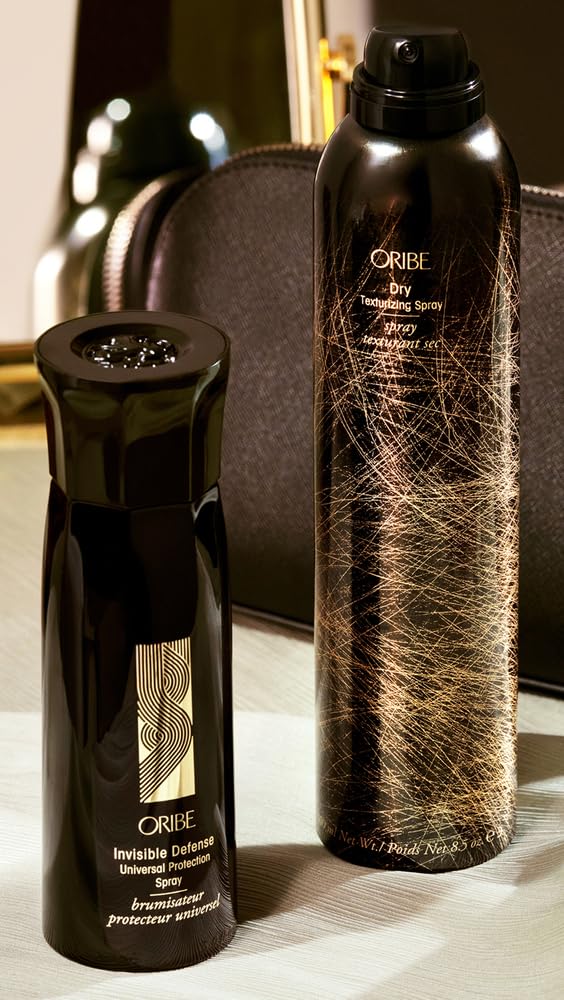 Oribe Invisible Defense heat protection close-up highlighting 450°F shield