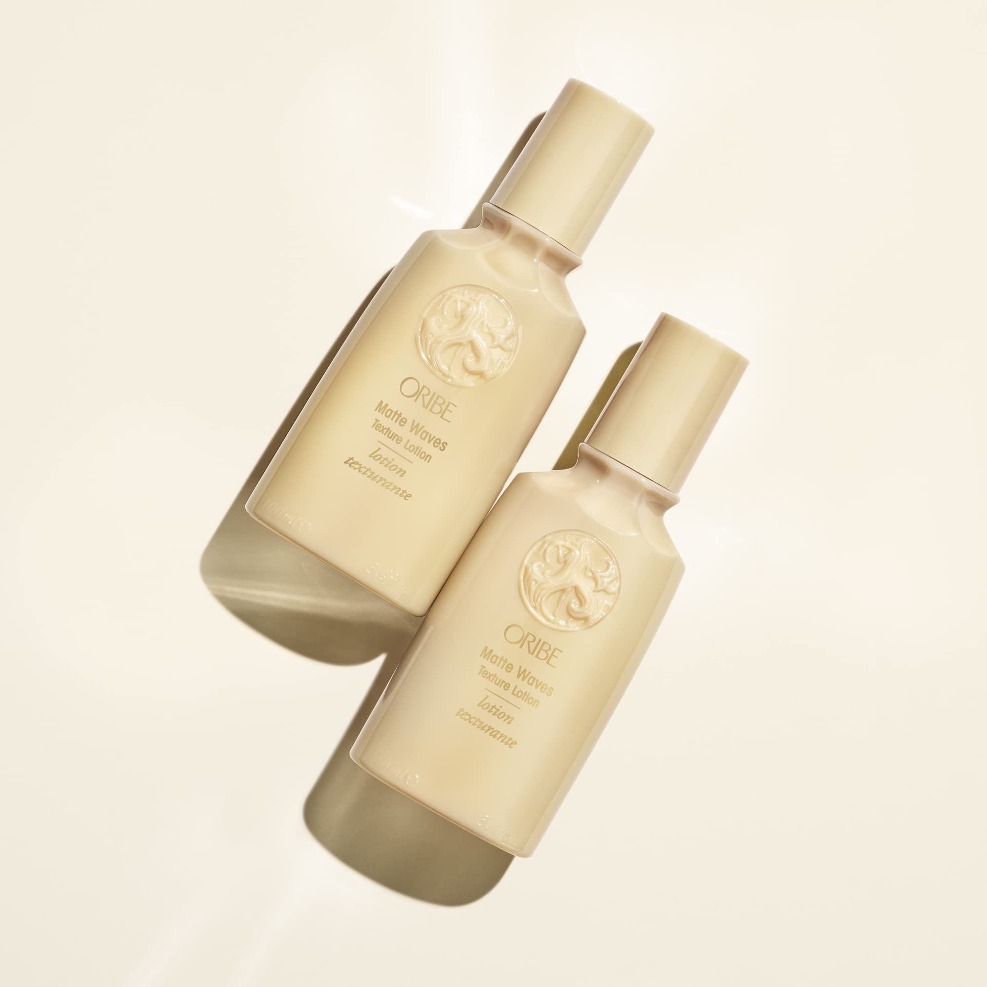 Hair shows soft, matte waves created with Oribe Matte Waves Texture Lotion