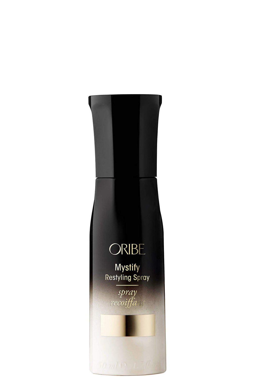 Oribe Mystify Restyling Spray: botella, reactivando estilo con hidratación ligera y protección.