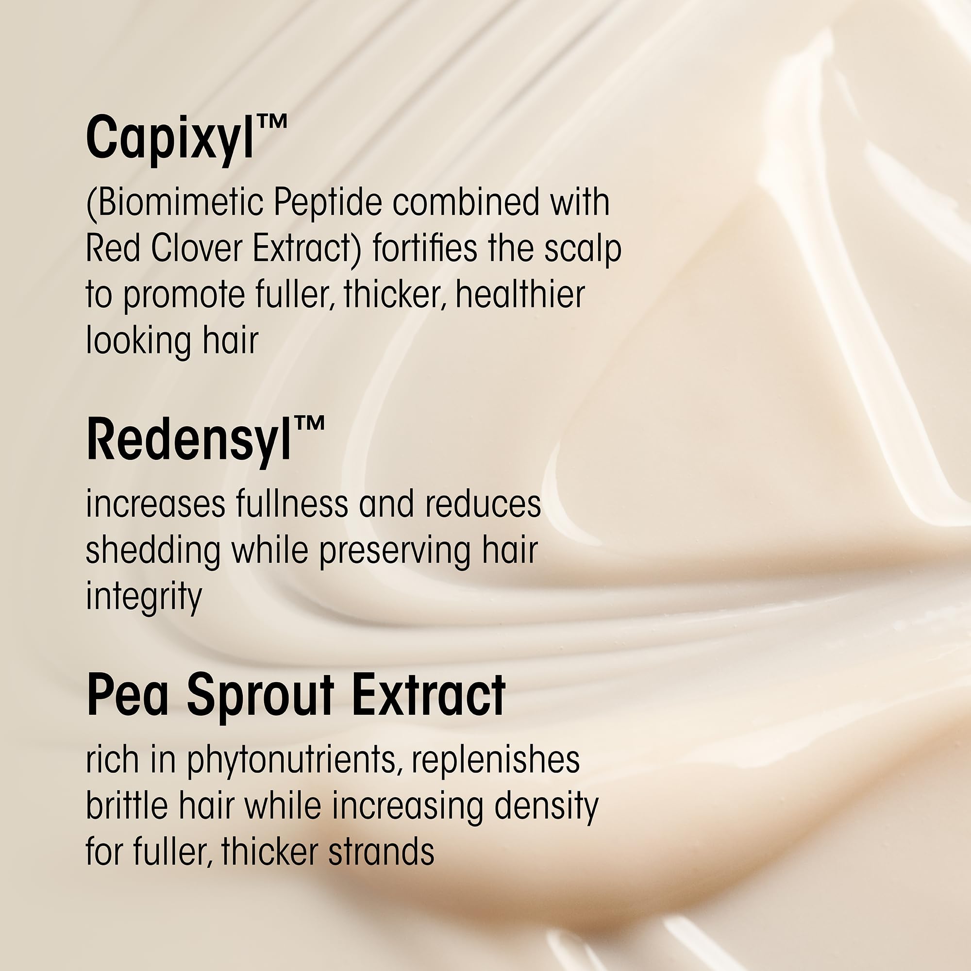 Premium shelf display featuring Oribe Serene Scalp Densifying Conditioner for thinning hair.
