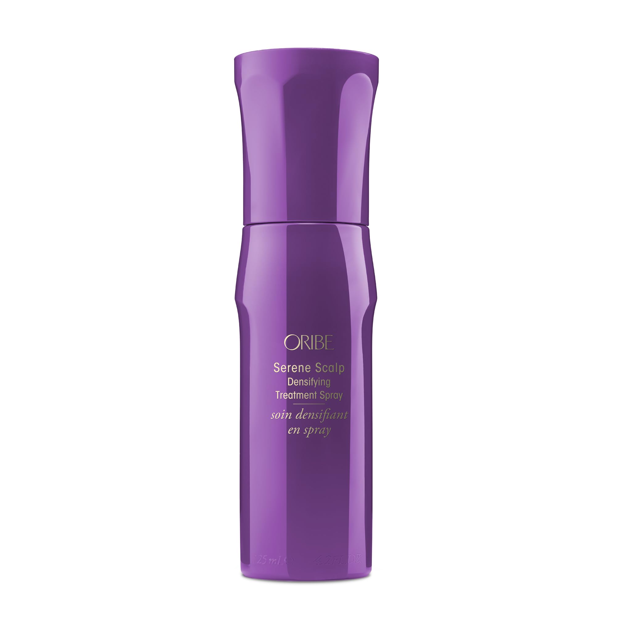 Oribe Serene Scalp Densifying Treatment Spray, botella para densificar cabello y nutrir cuero cabelludo.