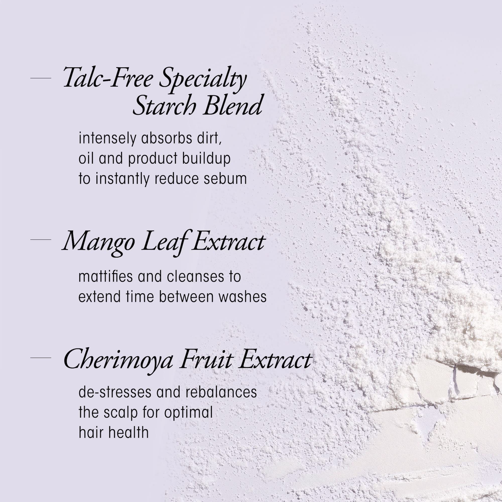 Oribe Serene Scalp Dry Shampoo Powder after-use looks cleaner with lighter feel.