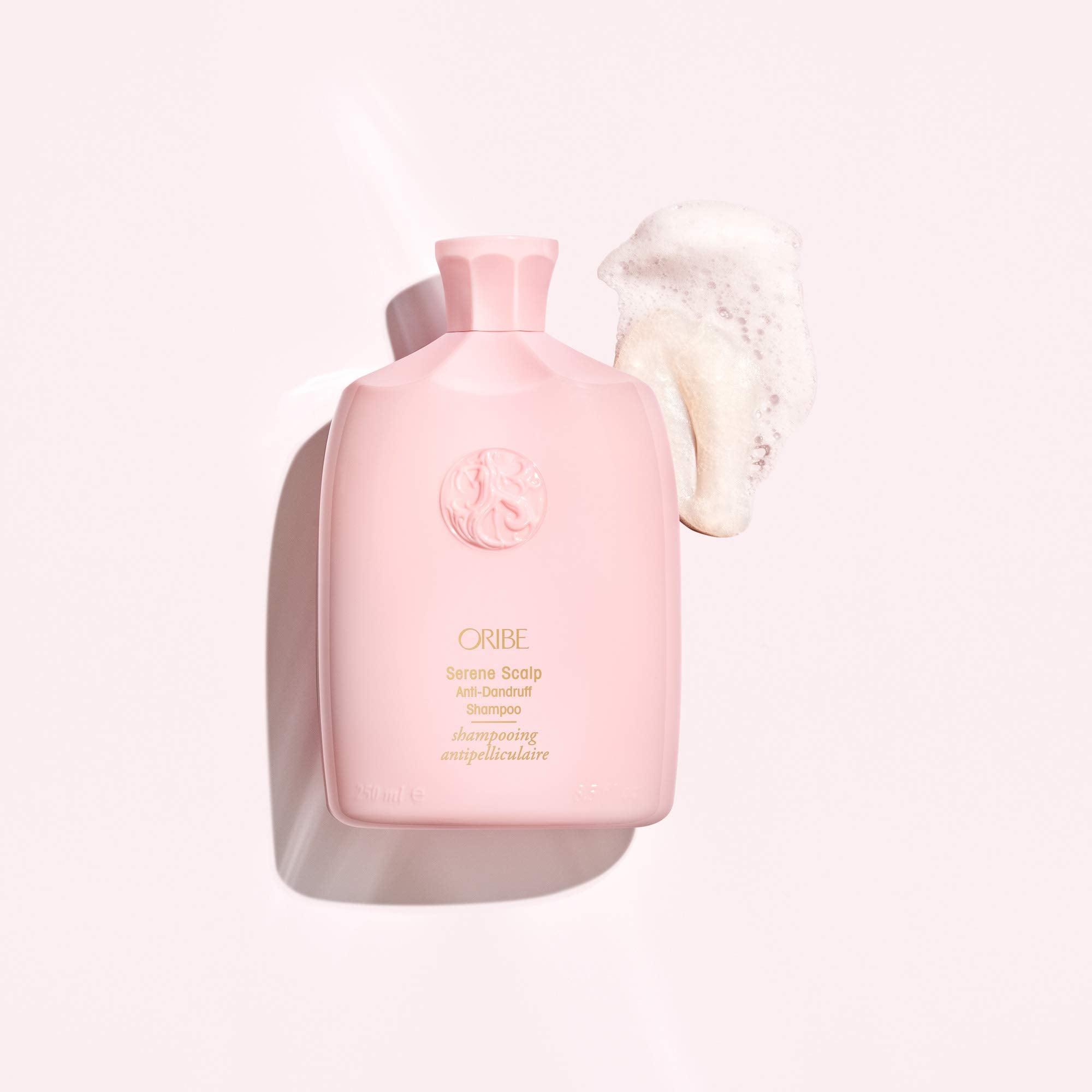 Oribe Serene Scalp Shampoo after use with hydrated, flake-free hair look.