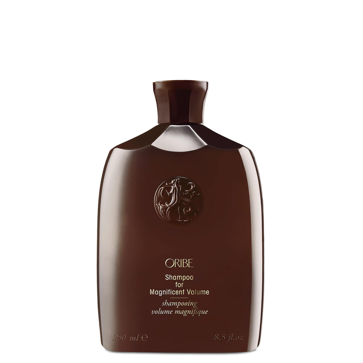 Oribe Magnificent Volume bottle showcases premium packaging and lightweight body-boosting formula.