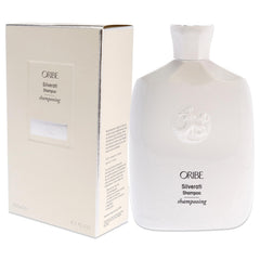 Oribe Silverati Shampoo foam lather shown for gentle cleansing.
