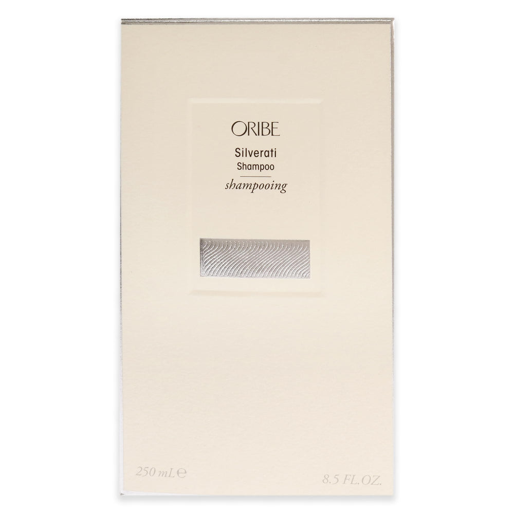 Oribe Silverati Shampoo grey hair showcase with brighter tones.