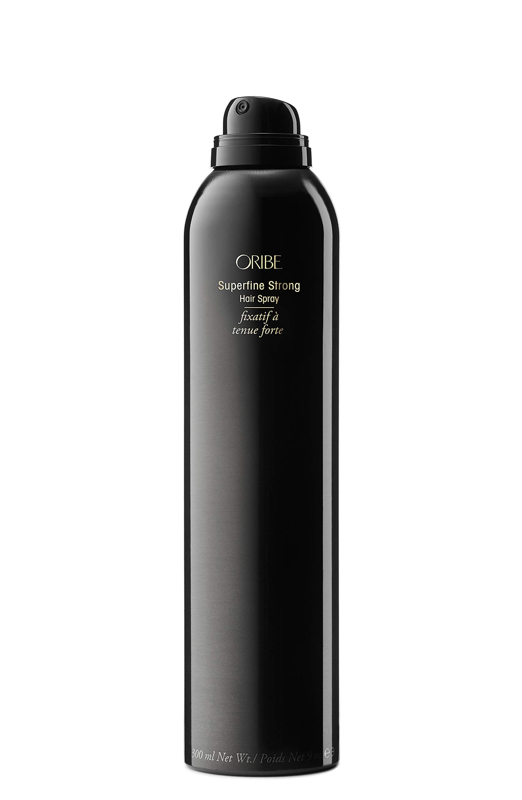 Oribe Superfine Strong Hair Spray ultra-fine mist delivering precise application.