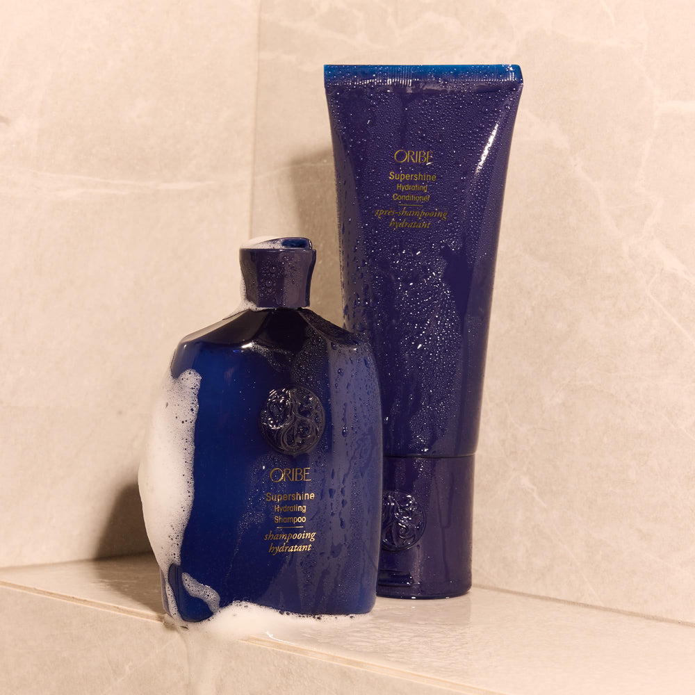 Oribe Supershine Hydrating Shampoo after use hair looks shiny and soft