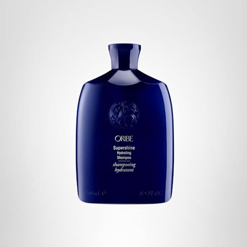 Oribe Supershine Hydrating Shampoo gift set display suggests luxurious care