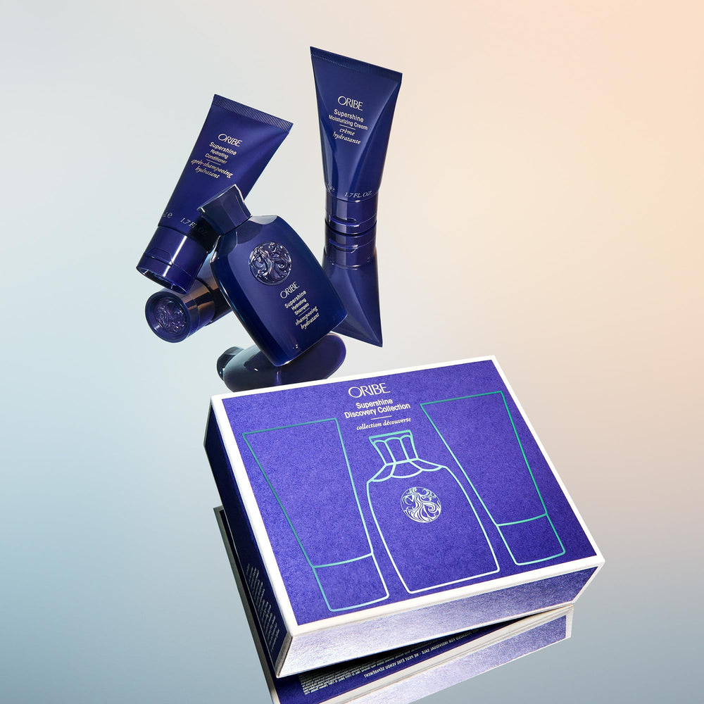 Oribe Supershine Moisturizing Cream leave-in glow for humidity control.