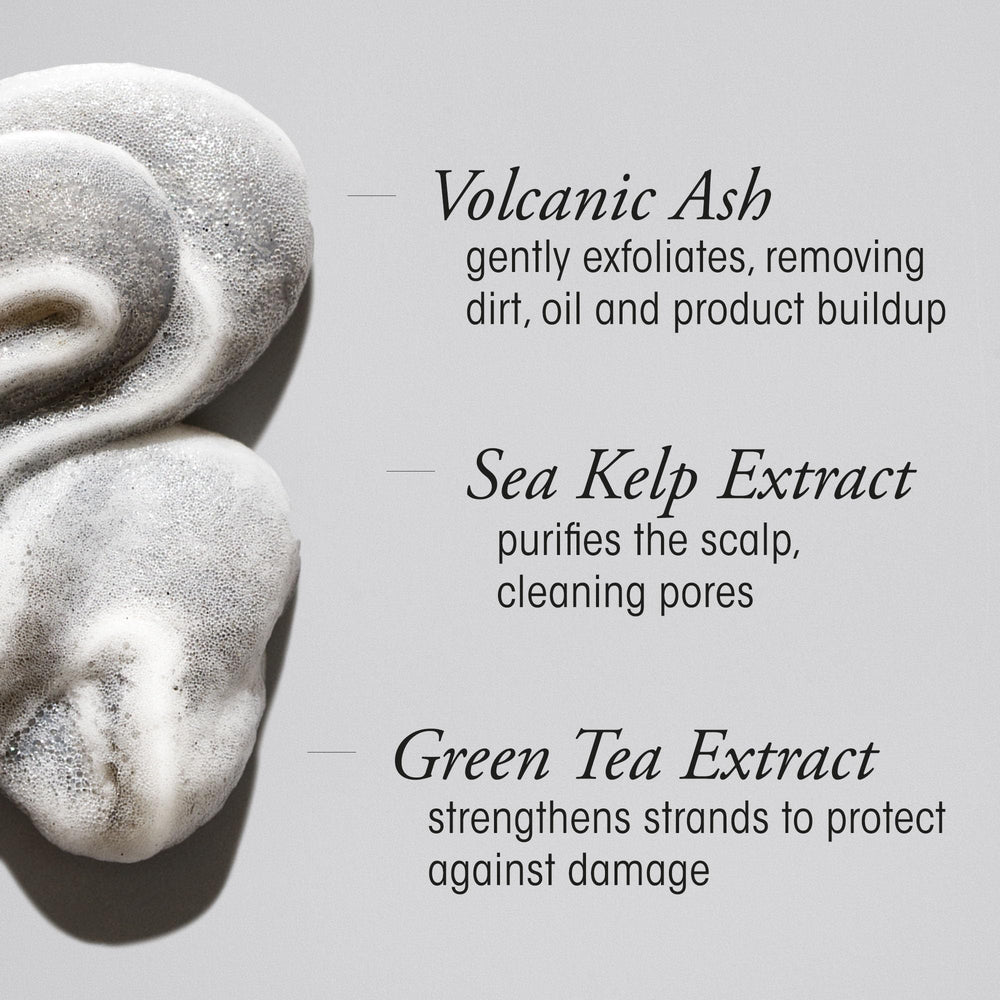 ORIBE The Cleanse bottle-top view emphasizes gentle clarifying action for hair balance