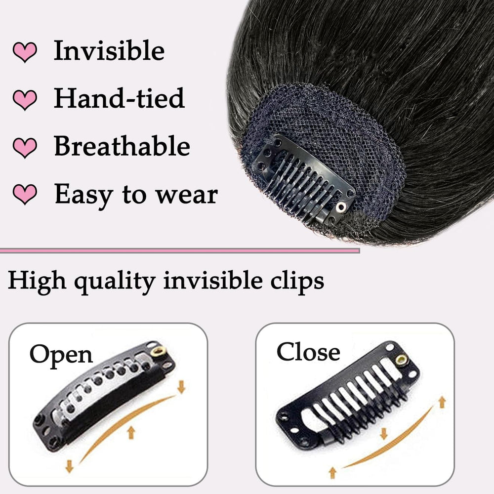 ORIGEN clip-in bangs front view ready to wear for instant styling