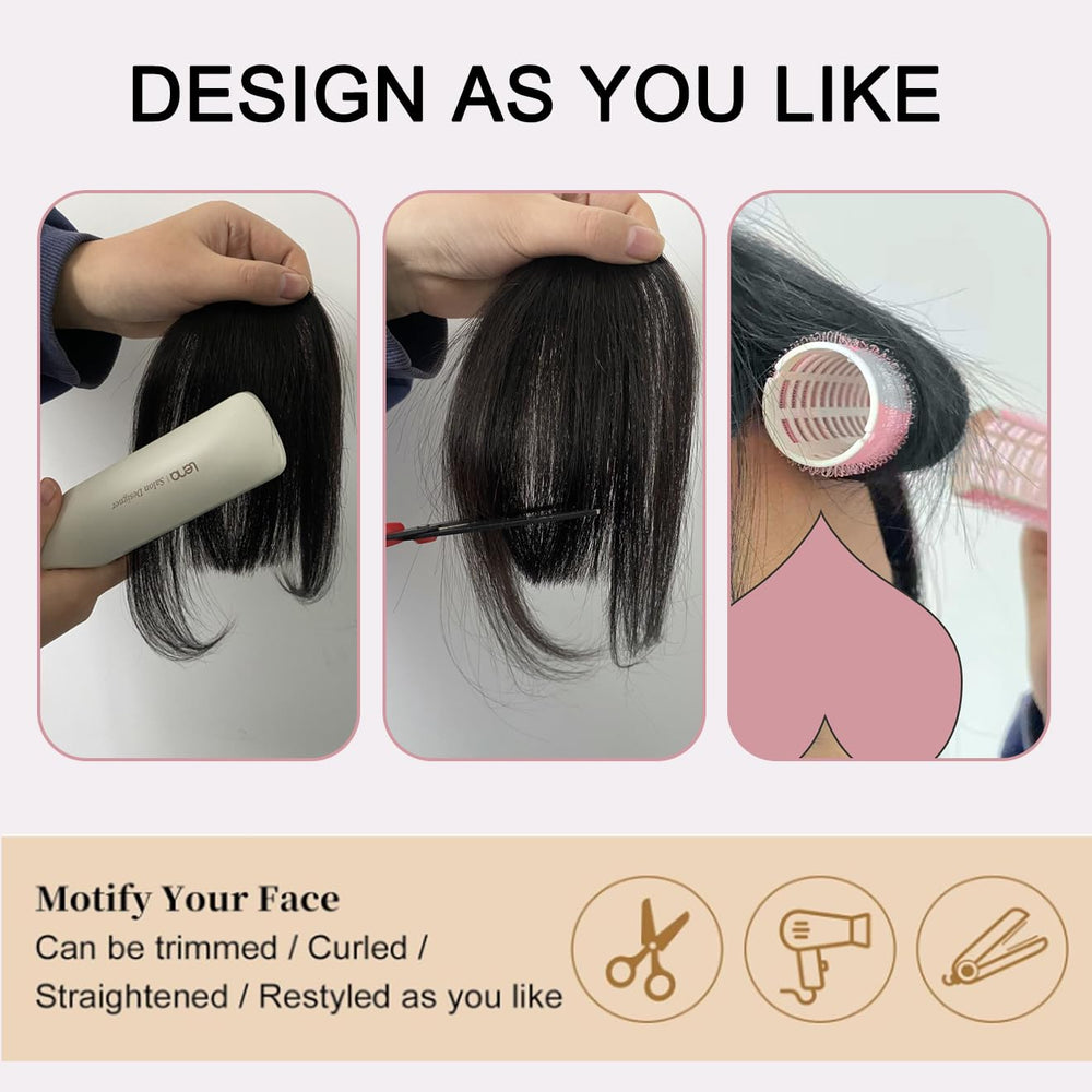 Origen clip-in bangs cut-and-style ready for trimming or curling.