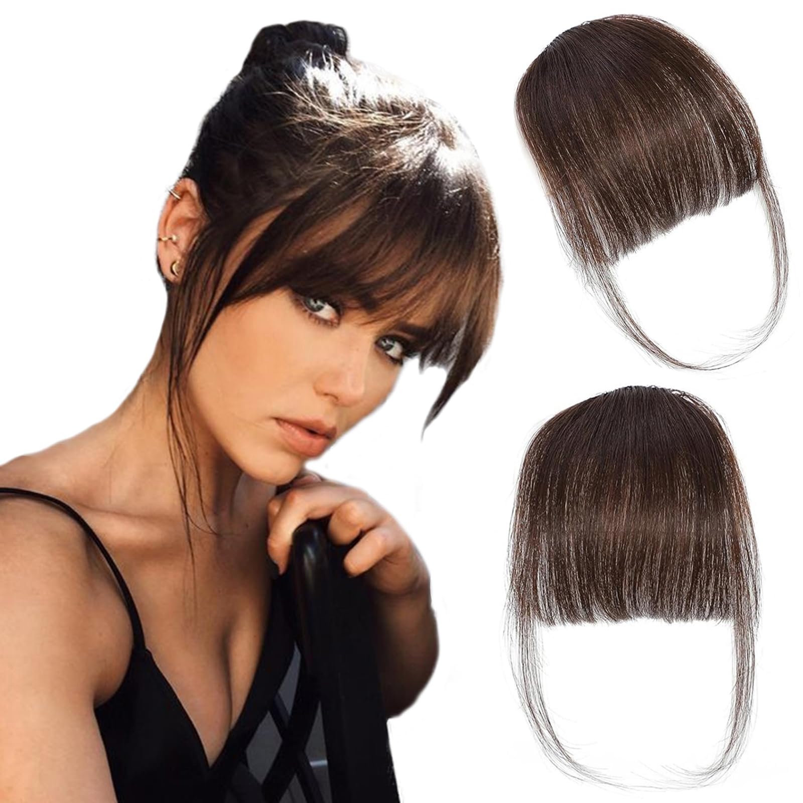 ORIGEN wispy bangs close-up for natural, blendable fringe extension.
