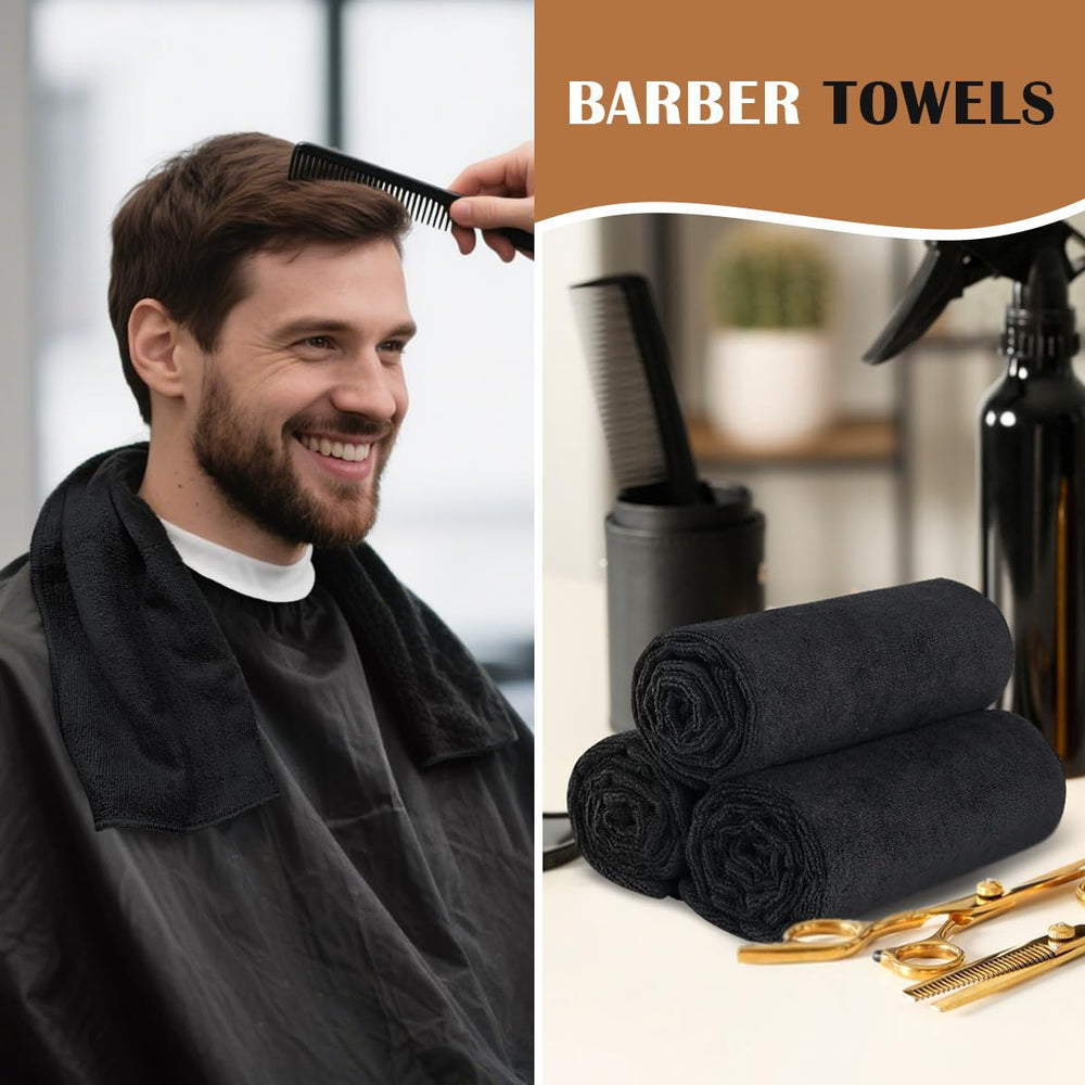 Orighty black towels with reinforced edges for durable daily salon use