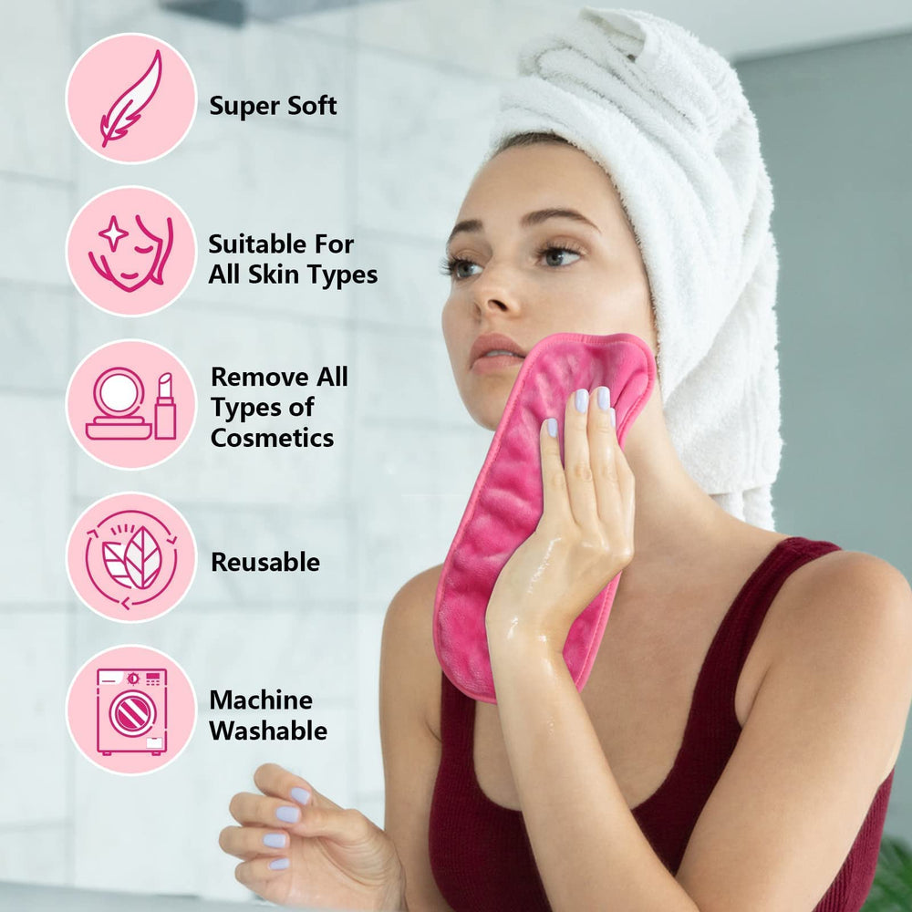 Orighty paño desmaquillante microfibra rosa, ideal para retoques rápidos de maquillaje