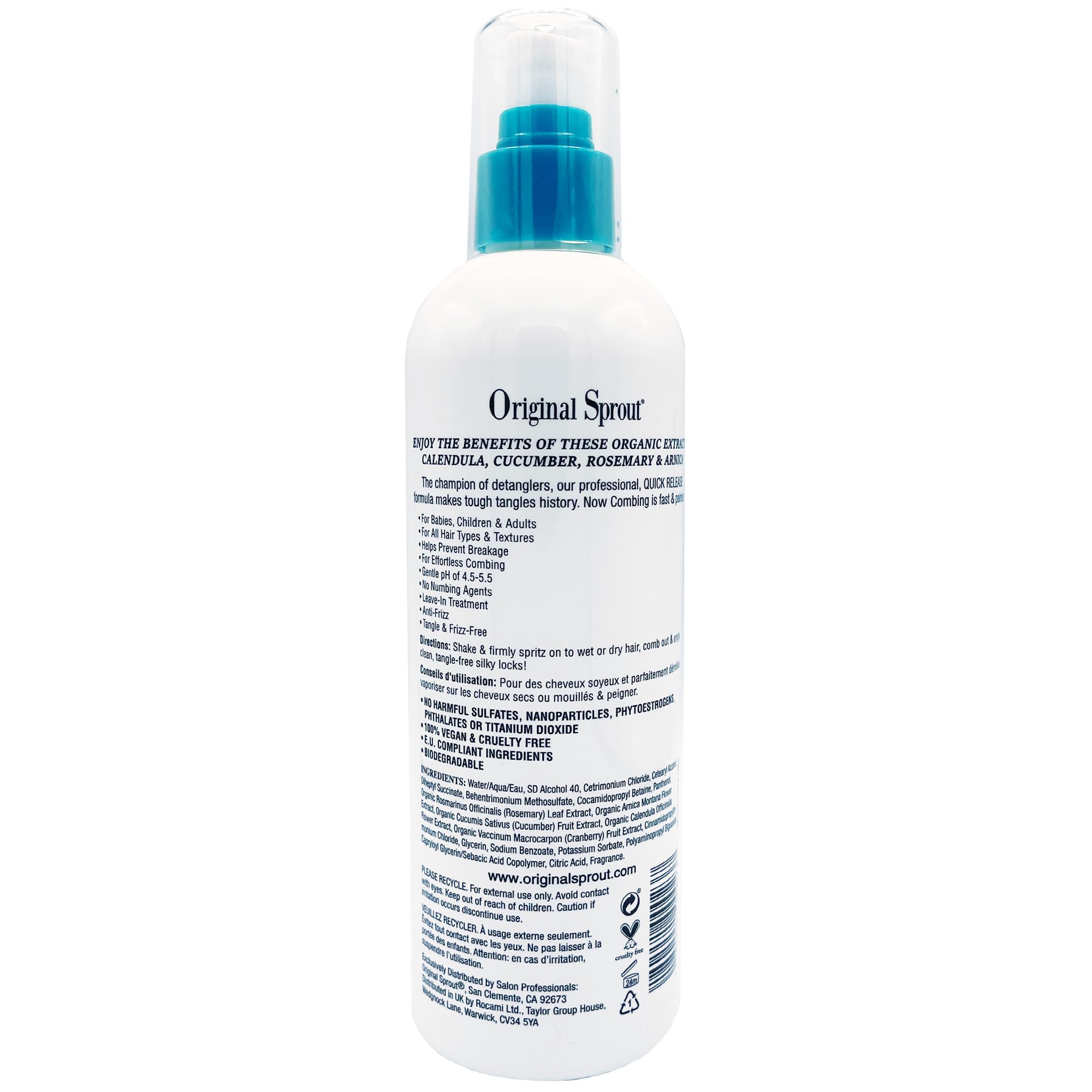 Original Sprout Miracle Detangler Spray delivers a light shine with no sticky residue.