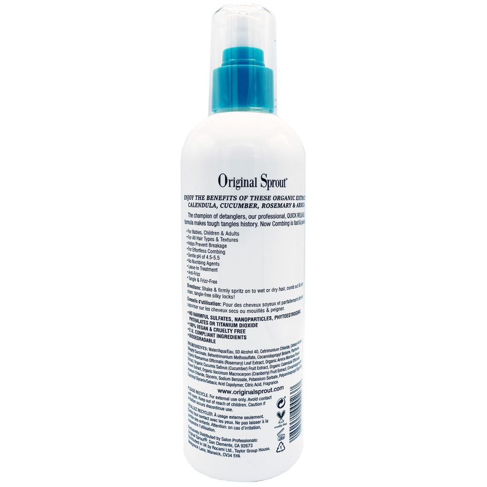 Original Sprout Miracle Detangler Spray delivers a light shine with no sticky residue.