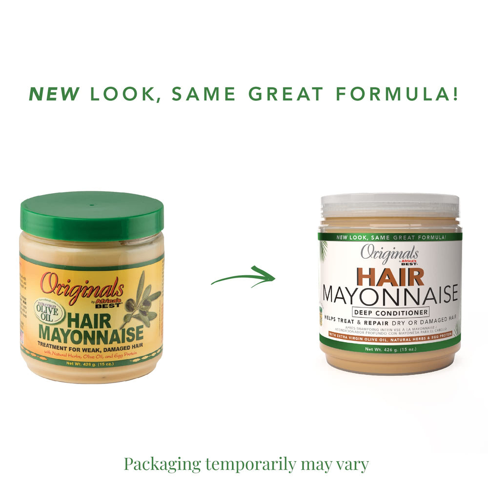 Textura cremosa del Acondicionador Mayonnaise para fácil aplicación de Originals by Africa's Best.