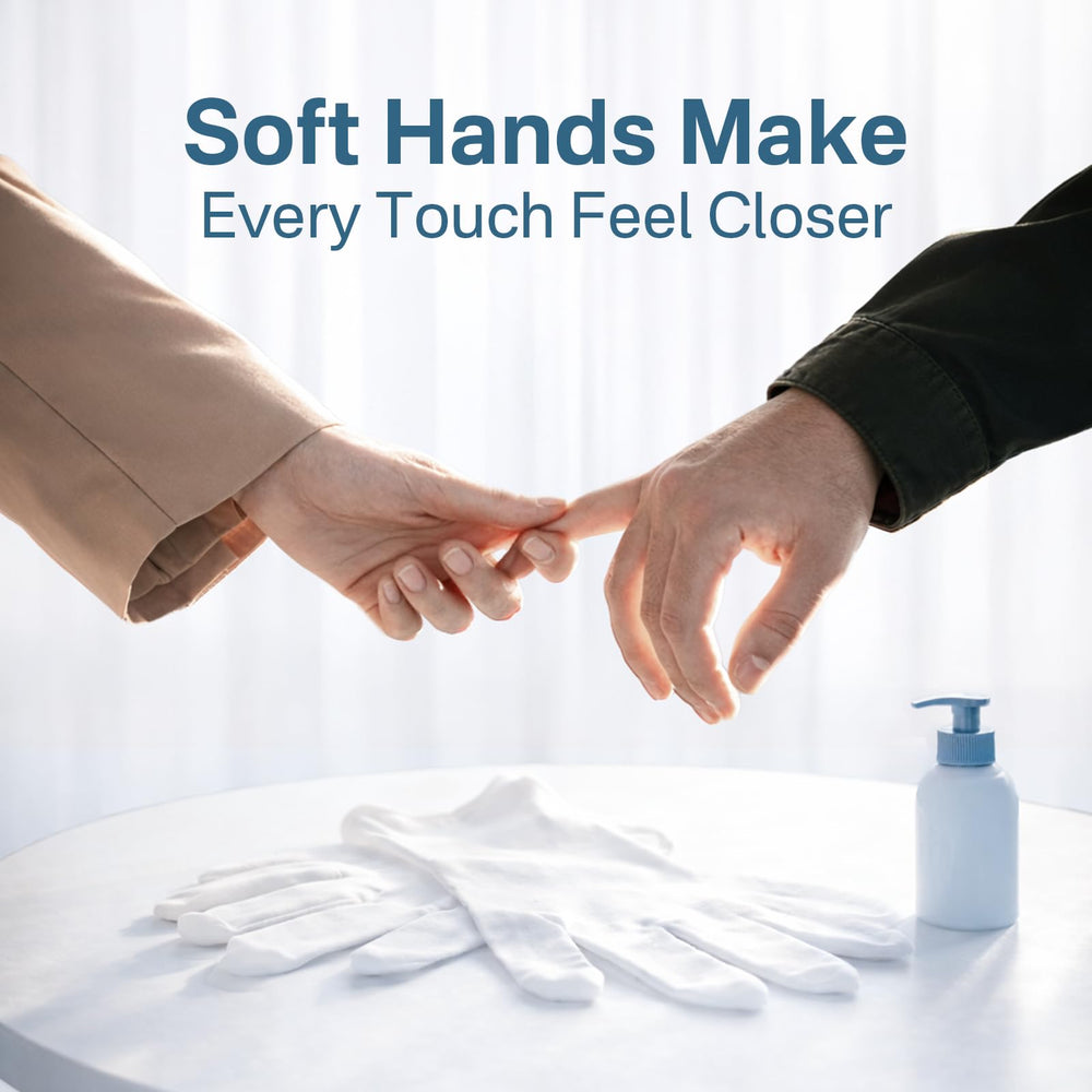 Originbuty night care gloves provide secure fit for undisturbed sleep.