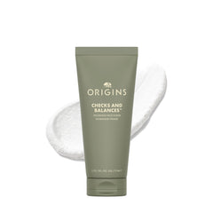 Origins Checks and Balances polishing face scrub bottle shows bamboo and silica for gentle exfoliation
