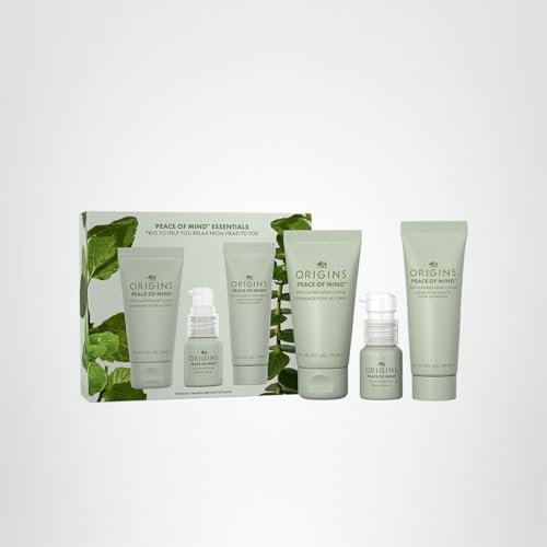 Gift-ready 3-piece Origins Peace of Mind set box for wellness gifting.