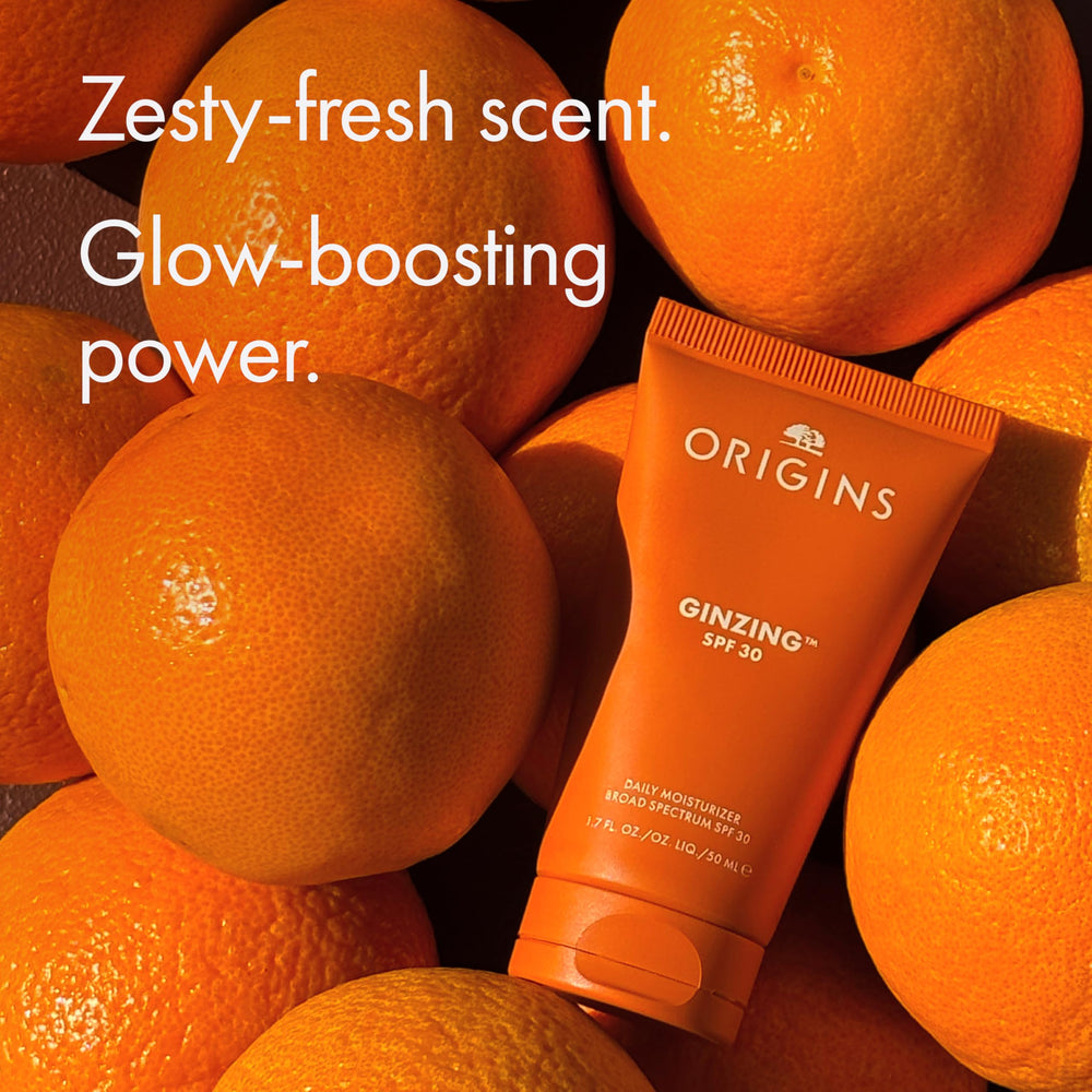 Origins GinZing Fermented Golden Ginseng visual suggests antioxidant support