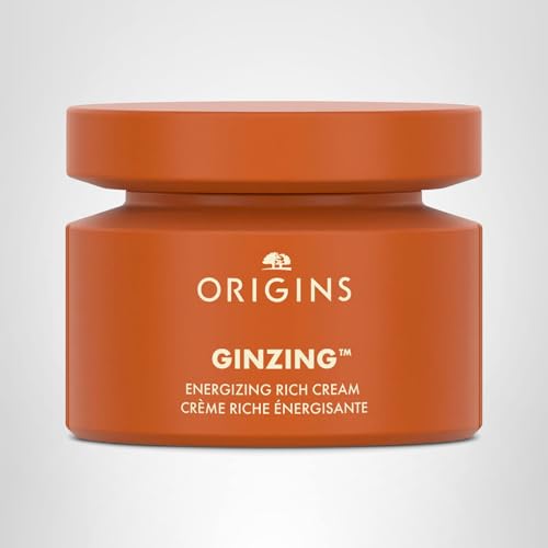Origins GinZing Energizing Rich Cream on nightstand for 72-hour hydration.