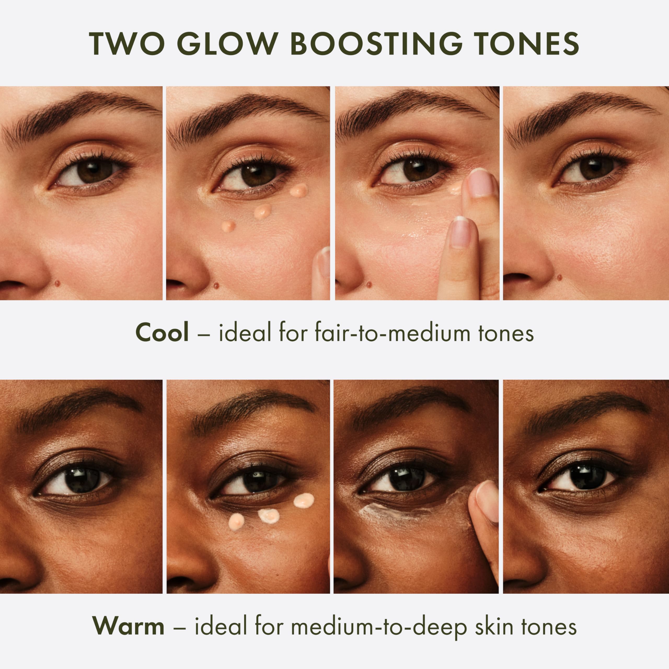 Origins GinZing eye cream on cheekbones for subtle highlight