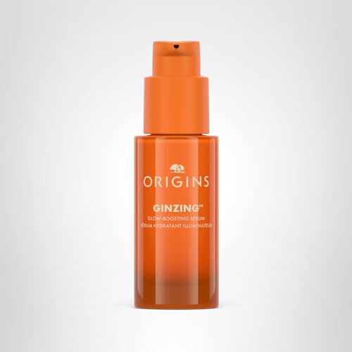 Origins GinZing glow serum pores close-up hints at smoother pores.