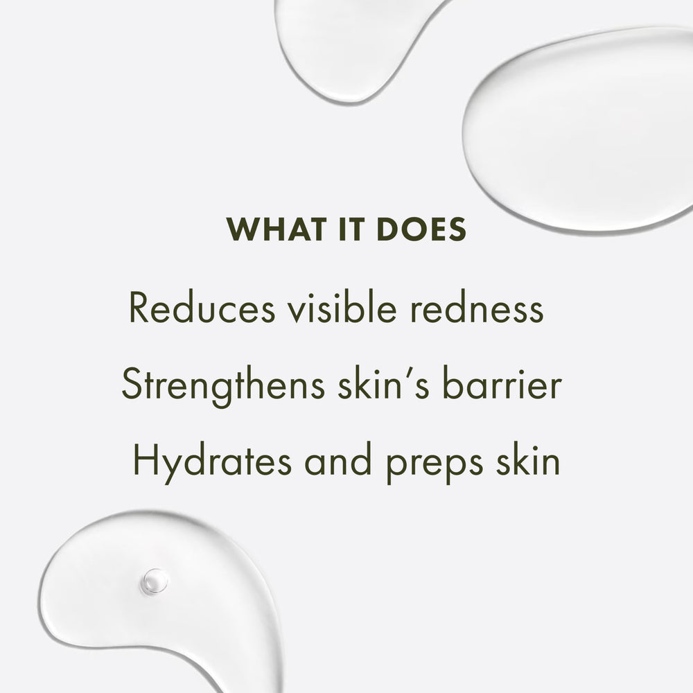 Close-up of Origins Mega-Mushroom Relief bottle, simple packaging for all skin types.